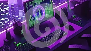 Neon Cyberpunk Workstation