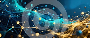 Neon Data Wave Network with glowing nodes