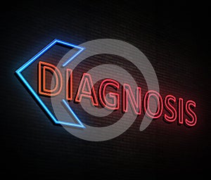 Neon diagnosis concept.