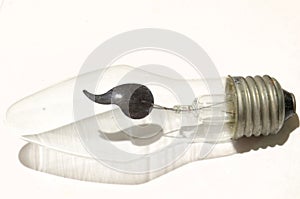 Neon discharge lamp, on a white background.