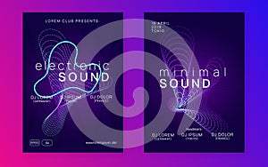 Neon dj party flyer. Electro dance music. Techno trance. Electro