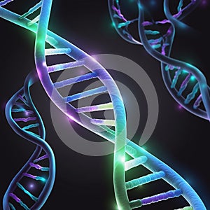Neon DNA Structure. Long structure