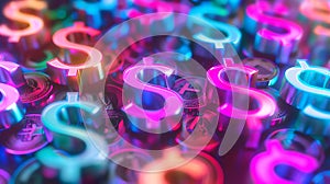 Neon Dollar Signs: Illuminating Prosperity