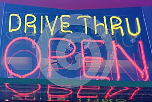 Neon drive thru sign