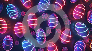 Neon Easter Eggs background art.
