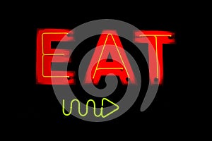 Neon Eat Restaurant Sign