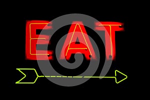 Neon Eat Restaurant Sign