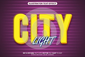 neon editable text effect city light modern style