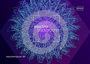 Neon edm flyer. Electro trance music. Techno dj party. Electroni