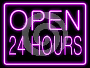 Neon effect open 24 hours