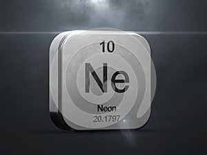 Neon element from the periodic table