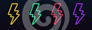Neon Energy Flash and Dynamic Vector Icon