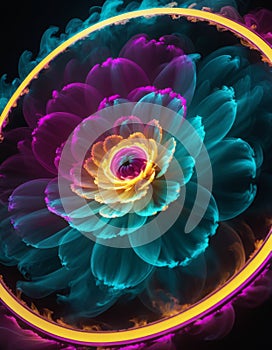 Neon Floral Whorl photo