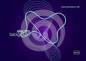 Neon flyer trance event. Techno dj party. Electro dance music. Electronic sound. Club fest poster.
