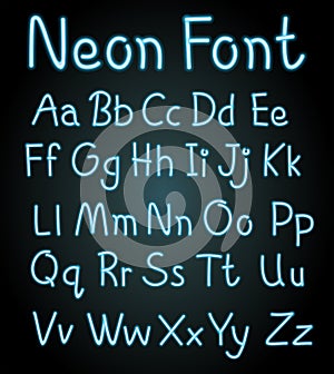 Neon font for english alphabets