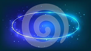 Neon frame with shining effects and sparkles