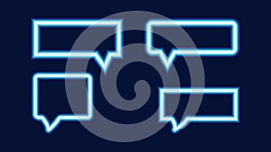 Neon Frames Glow on Dark Background Vector.