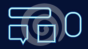 Neon Frames Glow on Dark Background Vector.