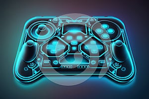 Neon Future Game controller created with generative AI technology