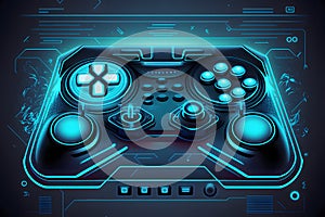 Neon Future Game controller created with generative AI technology