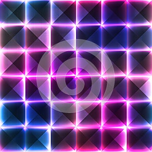 Neon geometric pattern with grunge effect