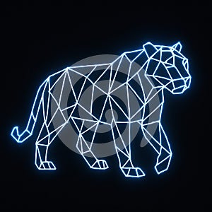 Neon Geometric Tiger AI-GENERATED