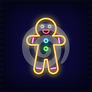 Neon Gingerbread Man