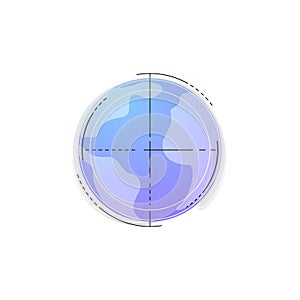 Neon globe vector line icon.