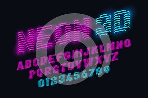 Neon glow 3d font