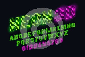Neon glow 3d font