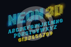 Neon glow 3d font