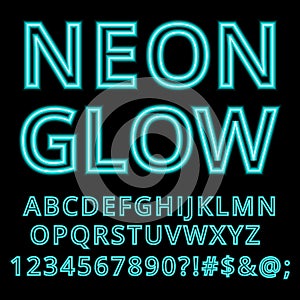 Neon glow alphabet custom handcrafted font.
