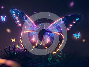 neon glow butterfly.