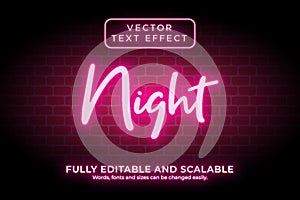 Neon glow lighting text effect