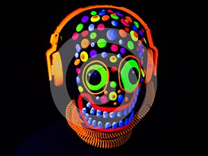 Neon glow mask scary face