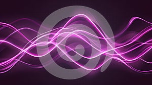 Neon glow motion trails on transparent background with magic pink waves, abstract flash trails, glowing curved and wavy