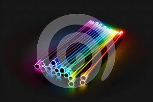 Neon glow sticks, digital illustration painting artwork