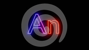 neon glowing adobe animate logo image on black background