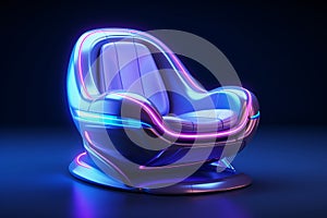 Neon Glowing Blue Purple Futuristic Chair