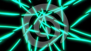 Neon glowing lines abstract futuristic background. Geometric neon glow, colorful laser rays.