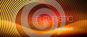 Neon glowing techno lines, hi-tech futuristic abstract background template with square shapes