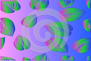 Neon Gradient Leaf Pattern