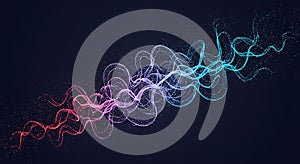 Neon gradient particle stream visualization