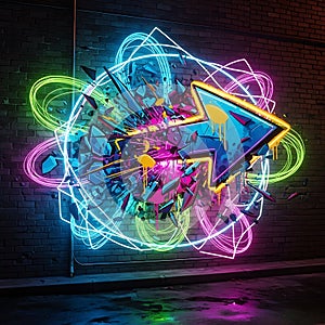 Neon Graffiti Arrow Explosion