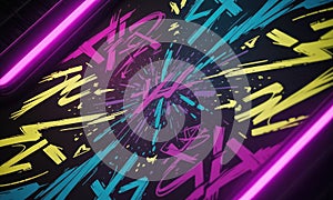 Neon Graffiti Burst