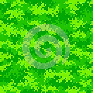 Neon green camouflage pixel pattern seamlessly tileable