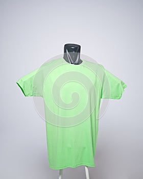 Neon or green color blank men`s t-shirt template