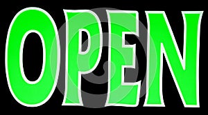 Neon Green Open Sign