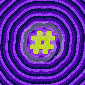 Bright Hashtag Symbol on Ripples photo