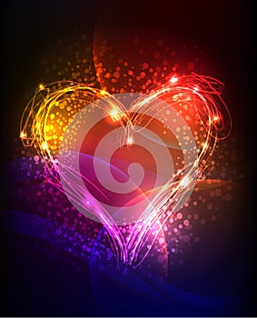 Neon heart background